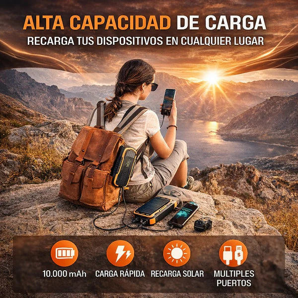 POWER BANK SOLAR G2 CON BRUJULA 40000